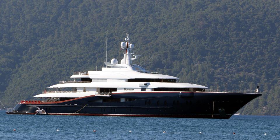 The Nirvana superyacht pictured in Mugla, Turkey on July 4, 2014.