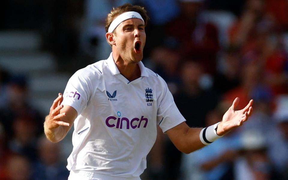 England's Stuart Broad reacts - Action Images via Reuters/Andrew Boyers