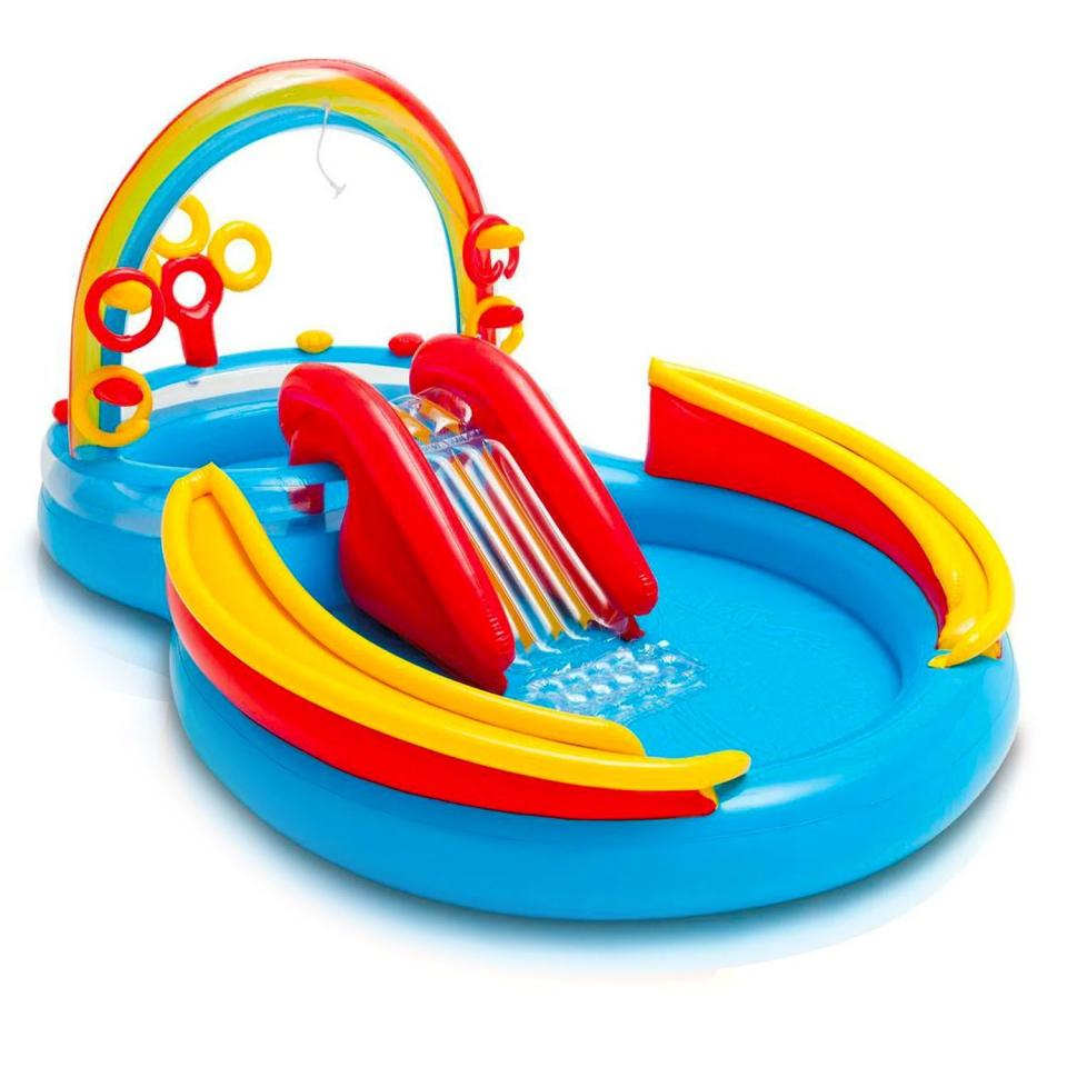 9) Rainbow Ring Center Slide Kids Play Inflatable Pool