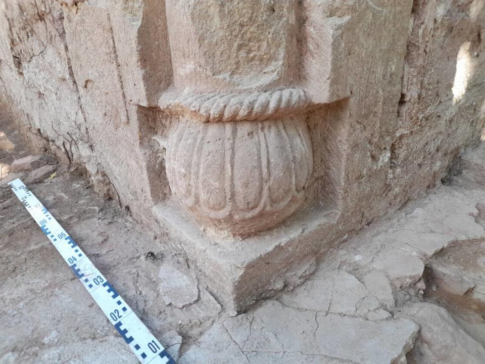 Details of a column base at the monastery