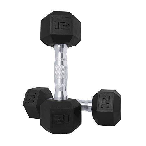 Hex Rubber Dumbbell