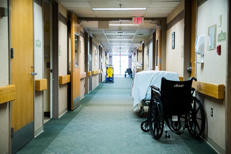 A resident wing at a nursing and rehab center. Pictured facility is not the one mentioned in this story.