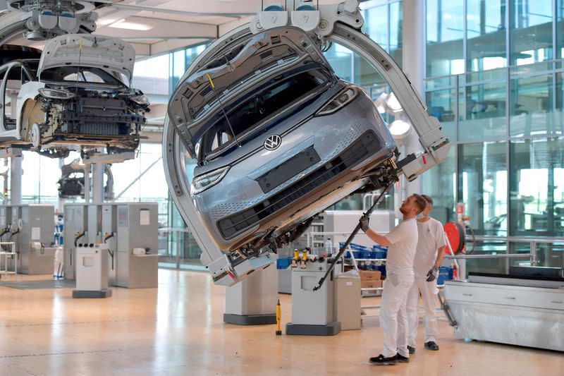 FILE PHOTO: Media tour through Volkswagen ID.3 production line in Dresden