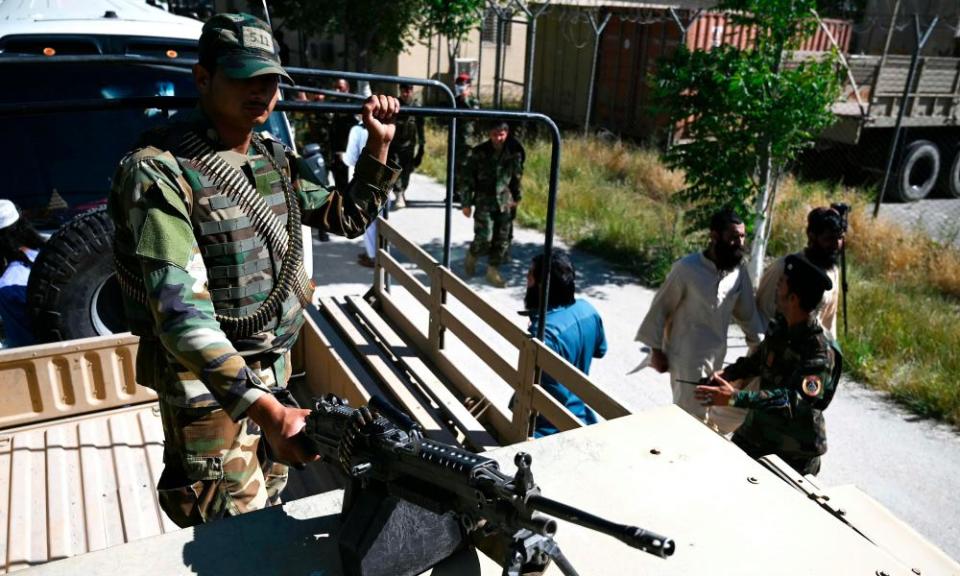 Taliban prisoners released from Bagram prison, 50km north of Kabul.