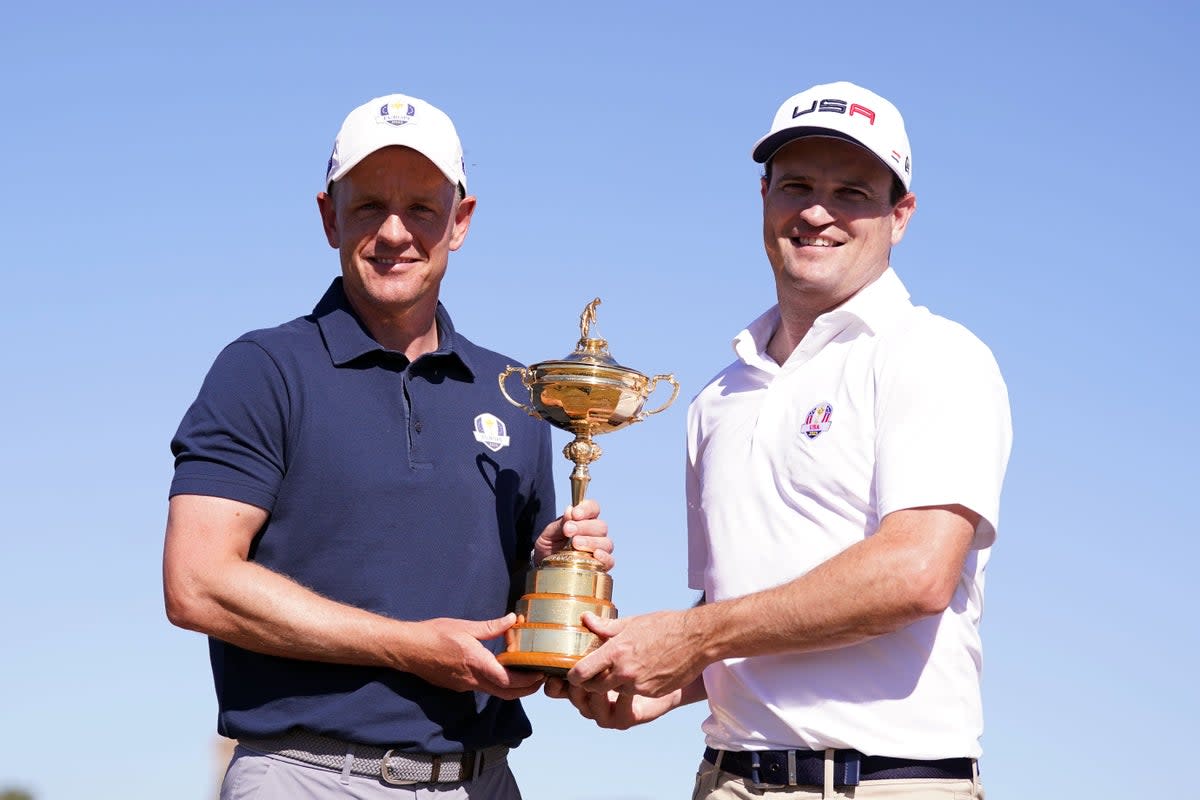 Europe Ryder Cup captain Luke Donald (left) hopes the Hero Cup will help him regain the trophy from USA captain Zach Johnson in Rome (Adam Davy/PA) (PA Wire)