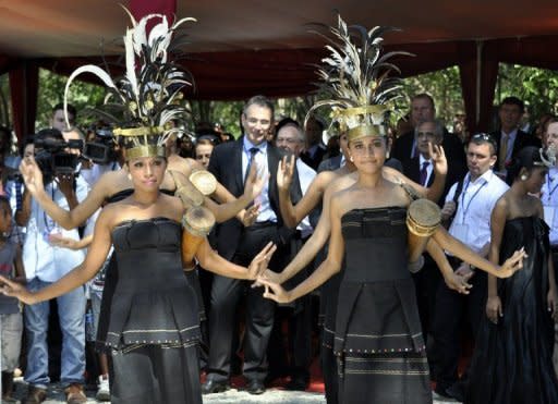 East Timorese dancers perform during the 10th Independence celebration in Dili, on May 20. E.Timor's new president lauded the "maturity" of his young country's democracy during the celebrations