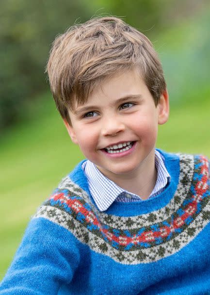 PHOTO: Britain's Prince Louis, whose fifth birthday is on Sunday, is seen in a portrait taken by Millie Pilkington earlier this month in Windsor, Berkshire, in this undated handout photo issued by Kensington Palace, April 22, 2023. (The Prince And Princess Of Wales/Millie Pilklington/Handout via Reuters)
