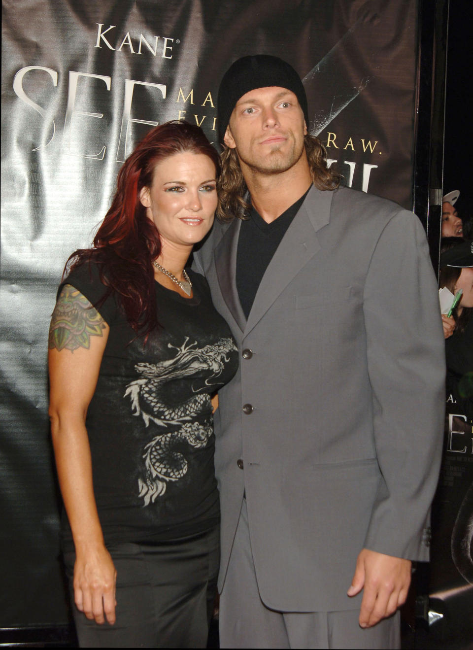 Edge, WWE Raw Superstar, and Lita, WWE Diva during 'See No Evil' Premiere - Arrivals in Los Angeles, California, United States. (Photo by J.Sciulli/WireImage for LIONSGATE)