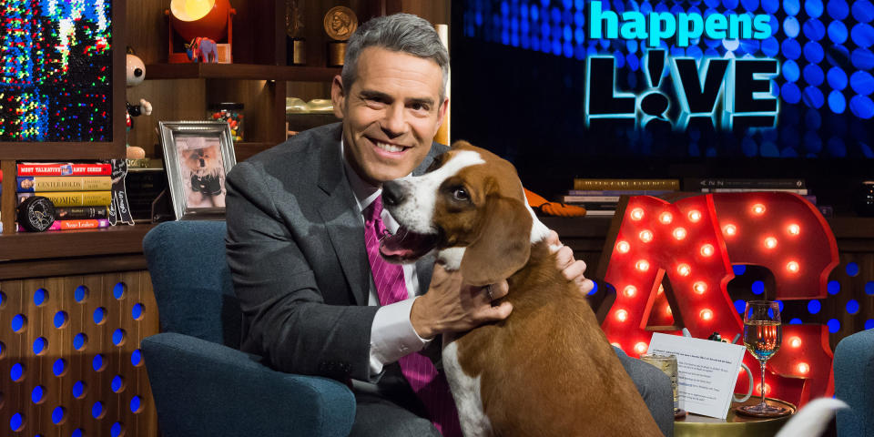 Andy Cohen and Wacha (Charles Sykes / NBCUniversal via Getty Images)