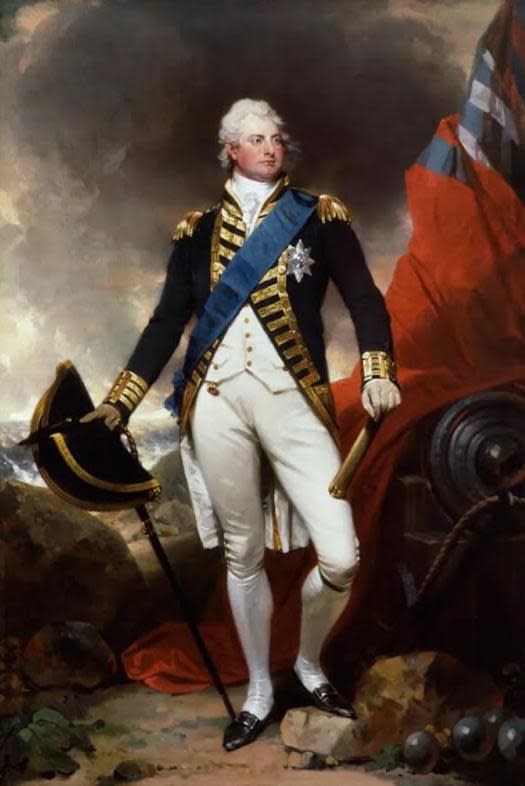 King William IV served in the Royal Navy from the ages of 13 to 25, earning him the nickname the Sailor King. He was noted for his salty language. Portrait by Sir Martin Archer Shee, ca. 1800. (National Portrait Gallery)