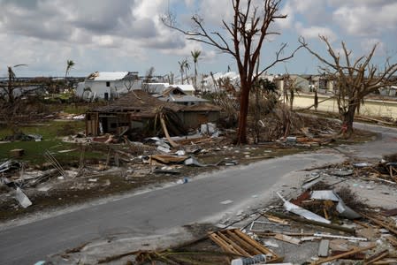 A view of devastated houses after Hurricane Dorian hit the Abaco Islands in Treasure Cay