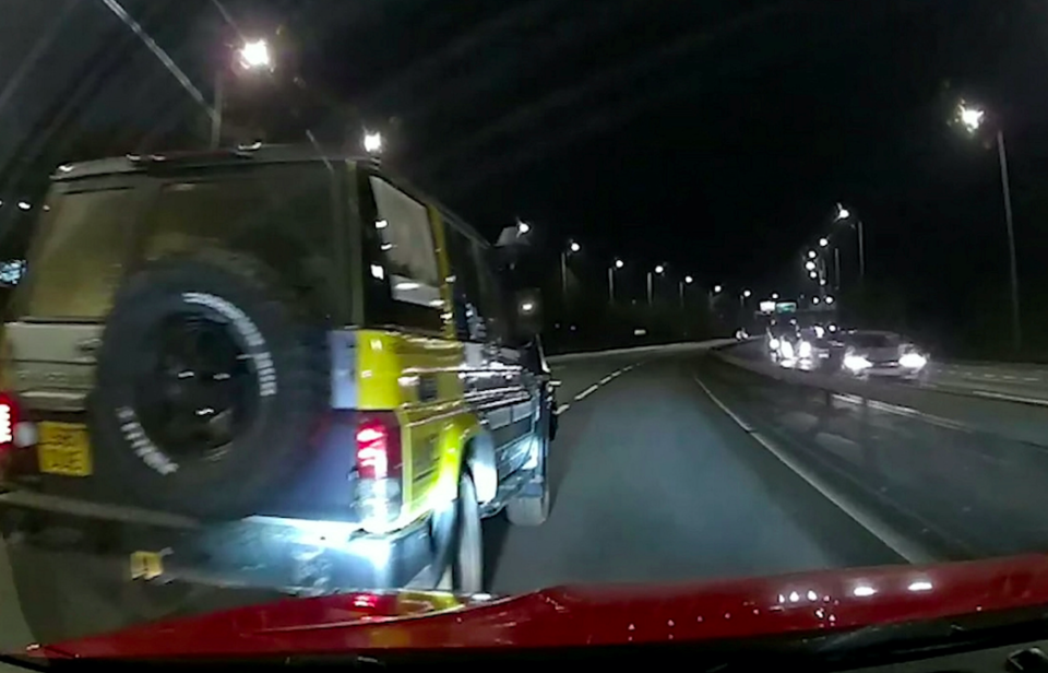 Philip Baxter was filmed undertaking a female motorist who was in the fast lane of the dual carriageway. (SWNS)