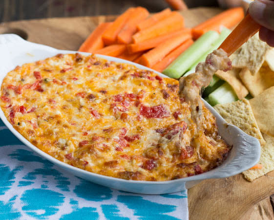 <strong>Get the <a href="http://spicysouthernkitchen.com/baked-pimiento-cheese-dip/" target="_blank">Baked Pimento Cheese Dip recipe</a> from Spicy Southern Kitchen</strong>