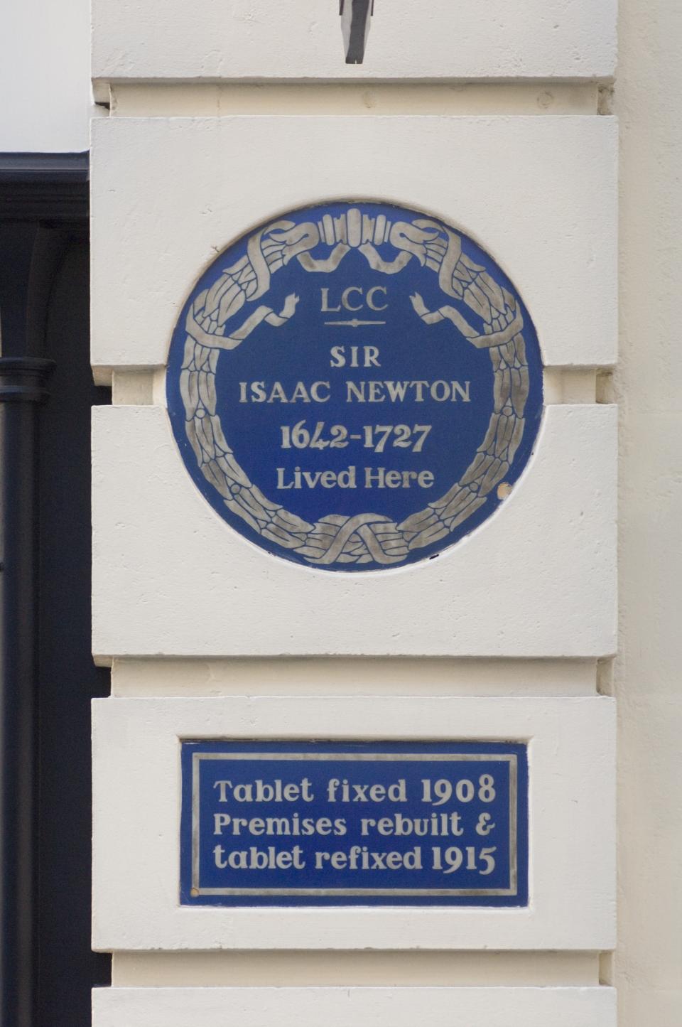 Sir Isaac Newton’s former home on 87 Jermyn Street in Westminster, London.