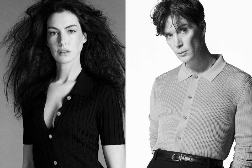 <p>Mert Alas and Marcus Piggott/Versace</p> Anne Hathaway and Cillian Murphy in 2024 Versace Icons campaign.