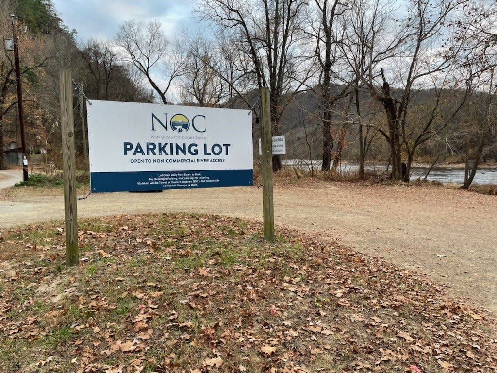 Nantahala Outdoor Center's parking lot is one of the only access points for the French Broad River in Hot Springs, and the business and MountainTrue are currently in negotiations to put the property into a public use easement to sustain public access to the river.