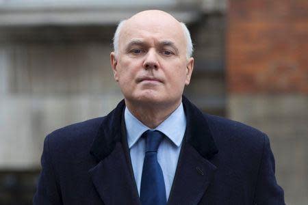 Britain's former Secretary for Work and Pensions, Iain Duncan Smith, arrives for a television interview in central London, Britain March 20, 2016. REUTERS/Neil Hall