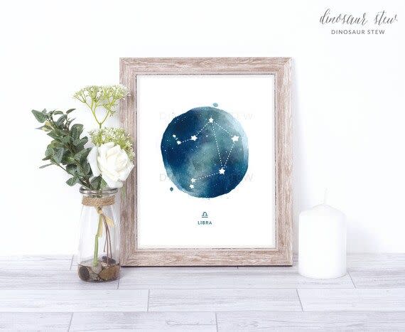 3) Libra Watercolor Constellation Art Print