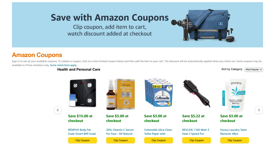 screenshot of amazon canada coupon page, How to save with Amazon Coupons (Photo via Amazon)