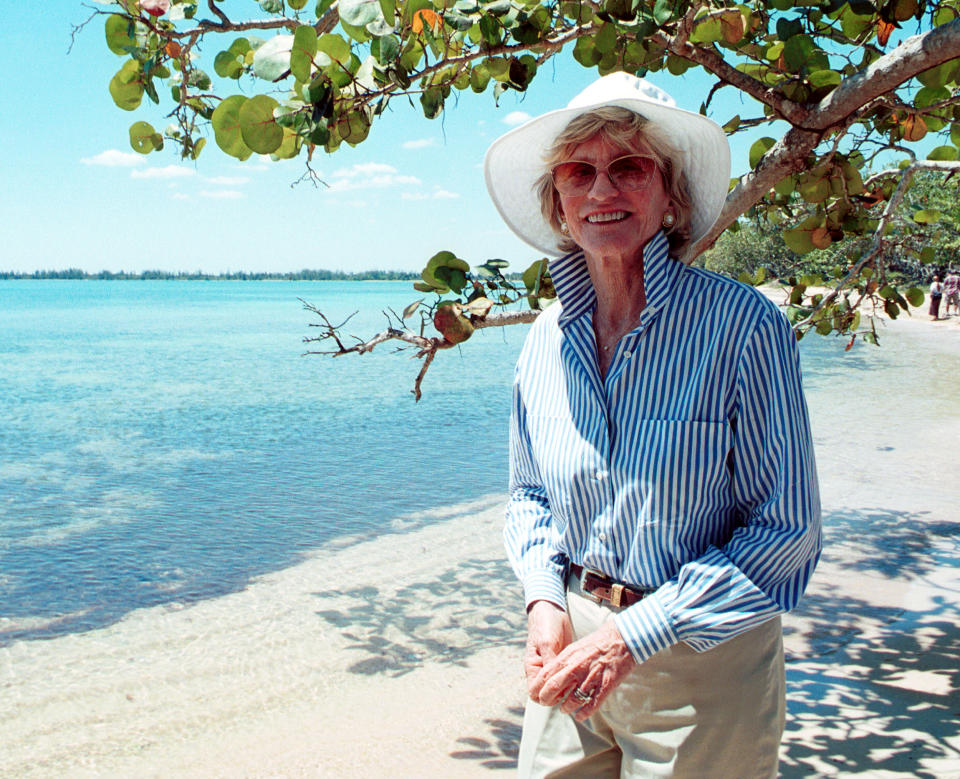 Image: Jean Kennedy Smith, sister of the late President John F. Kennedy, walks along Giron Beach in Cuba (Jorge Rey / Getty Images file)