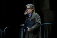 President-elect Donald Trump's campaign CEO Steve Bannon takes a phone call outside of Trump Tower in New York, December 9, 2016. REUTERS/Mark Kauzlarich