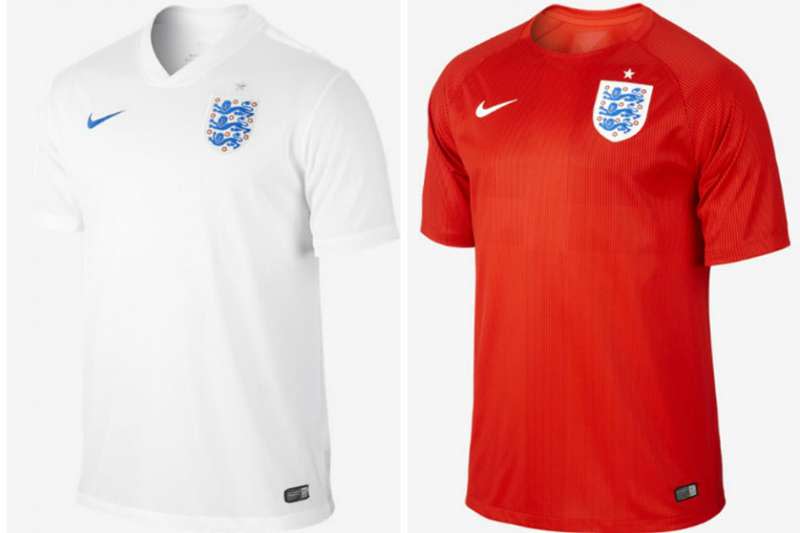 英格蘭國家隊球衣有著招牌的紅色，還有最具特色的3獅子標誌。（圖截自NIKE）