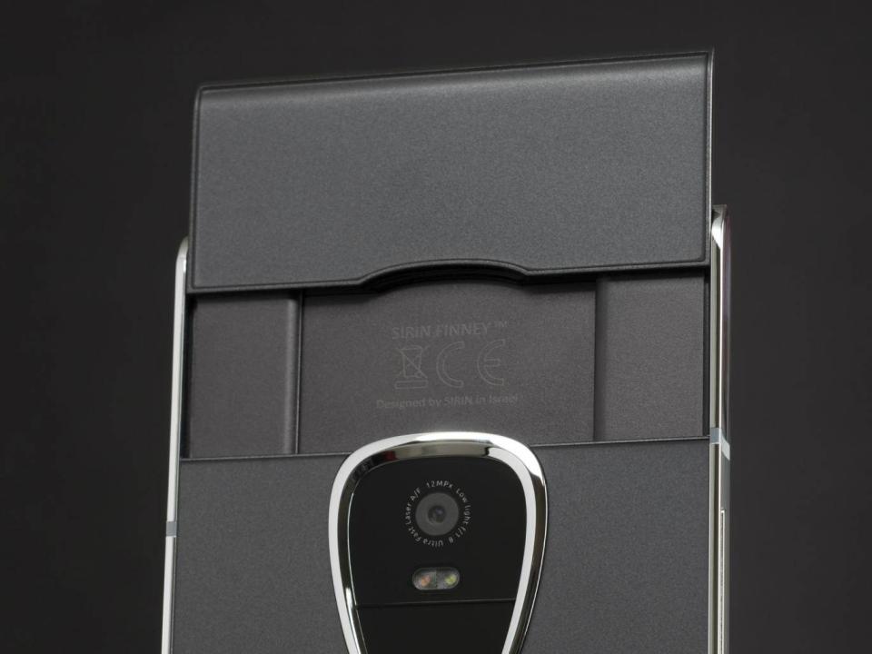 The sliding design allows a second display to appear above the main screen of the Finney smartphone, allowing users to see cryptocurrency in a cold storage wallet (Sirin Labs)