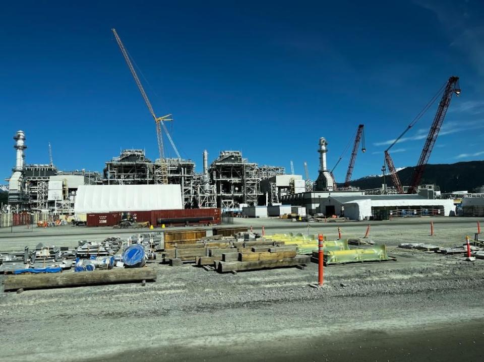 The mammoth LNG Canada Factory looms in Kitimat, pictured on June 14, 2023.