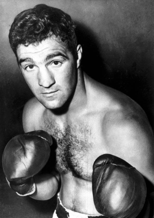 PLATZ 3 - ROCKY MARCIANO: Das Einzigartige an Marcianos Karriere: Er konnte 1956 als ungeschlagener Weltmeister abtreten, nach 49 Siegen in 49 Kämpfen, 43 davon durch K.o.