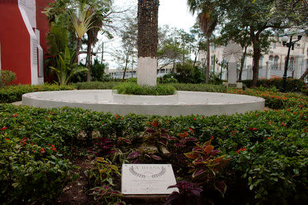 A view of a memorial garden for Princess Diana in Havana, Cuba, March 20, 2019. REUTERS/Alexandre Meneghini