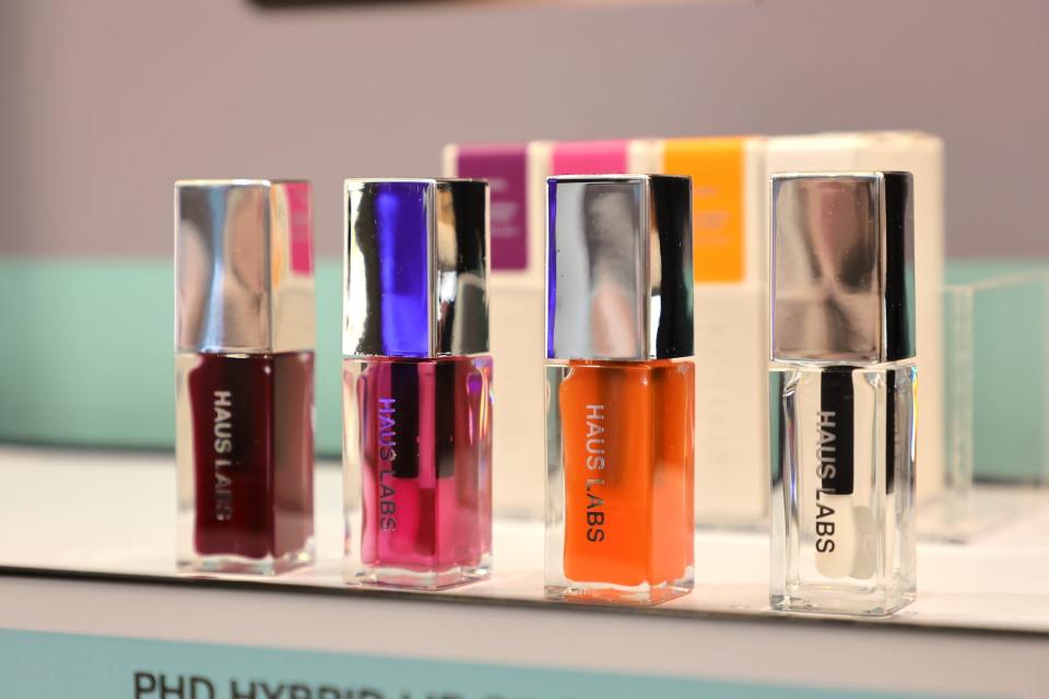 Lip oils from Haus Labs at a Sephora store in Los Angeles.