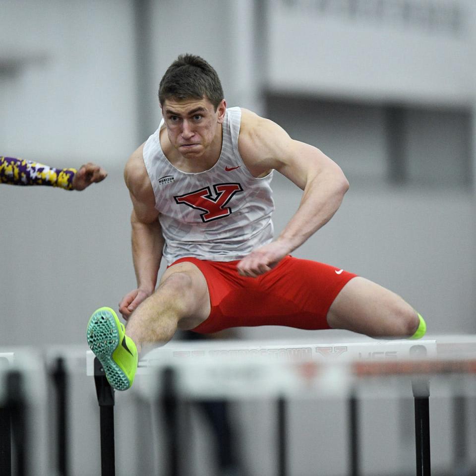 Youngstown State's Luke Laubacher competes at an indoor track and field meet