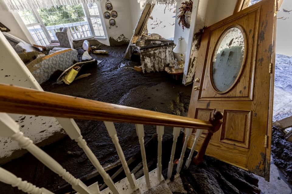 Mud fills a living room