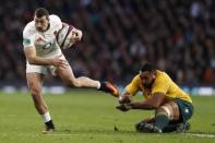 Britain Rugby Union - England v Australia - 2016 Old Mutual Wealth Series - Twickenham Stadium, London, England - 3/12/16 Australia's Sekope Kepu tackles England's Jonny May Reuters / Stefan Wermuth Livepic