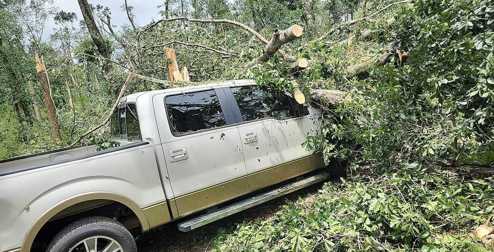 Damage is pictured from the storm that hit the Lookout Mountain area of Gadsden on Aug. 3, packing 80 mph to 90 mph straight-line winds, according to the National Weather Service.