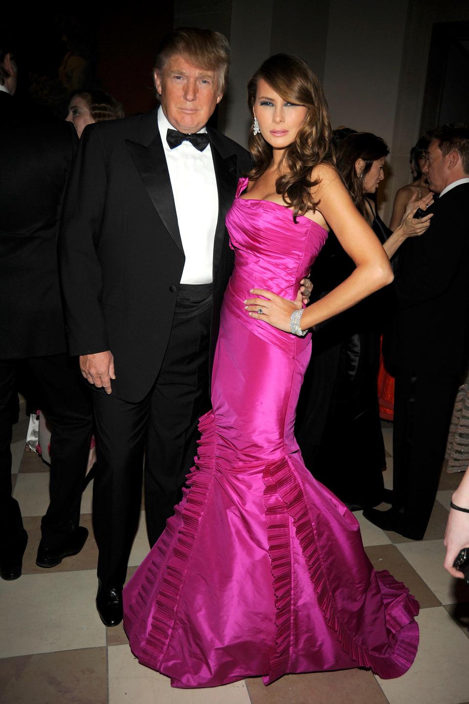 Donald Trump and Melania Trump at the Met Gala in 2008.