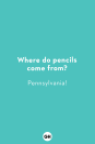 <p><strong>Where do pencils come from?</strong><br>Pennsylvania!</p><p><strong>Why can't you tell a joke to an egg?</strong><br>It might crack up!</p><p><strong>Why are fish so smart?</strong><br>Because they live in schools!</p><p><strong>What did the big flower say to the little flower?</strong><br>Hi, bud!</p><p><strong>How can you make a tissue dance?</strong><br>Put a little boogie in it!</p><p><strong>What did the buffalo say when his little boy left for school?</strong><br>Bison!</p><p><strong>What animal can you always find at a baseball game?</strong><br>A bat!</p><p><strong>Why did the boy throw a stick of butter out the window?</strong><br>Because he wanted to see a butterfly!</p><p><strong>What did Baby Corn say to Mama Corn?</strong><br>"Where is Pop Corn?"<strong><br></strong></p><p><strong>What do you call a train with a cold?</strong><br>A-choo choo train!</p>