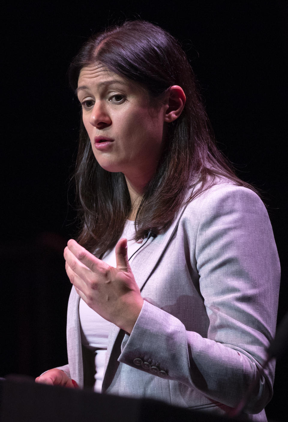 Labour leadership candidate Lisa Nandy speaking during the Labour leadership hustings at the SEC centre, Glasgow. (Photo by Jane Barlow/PA Images via Getty Images)