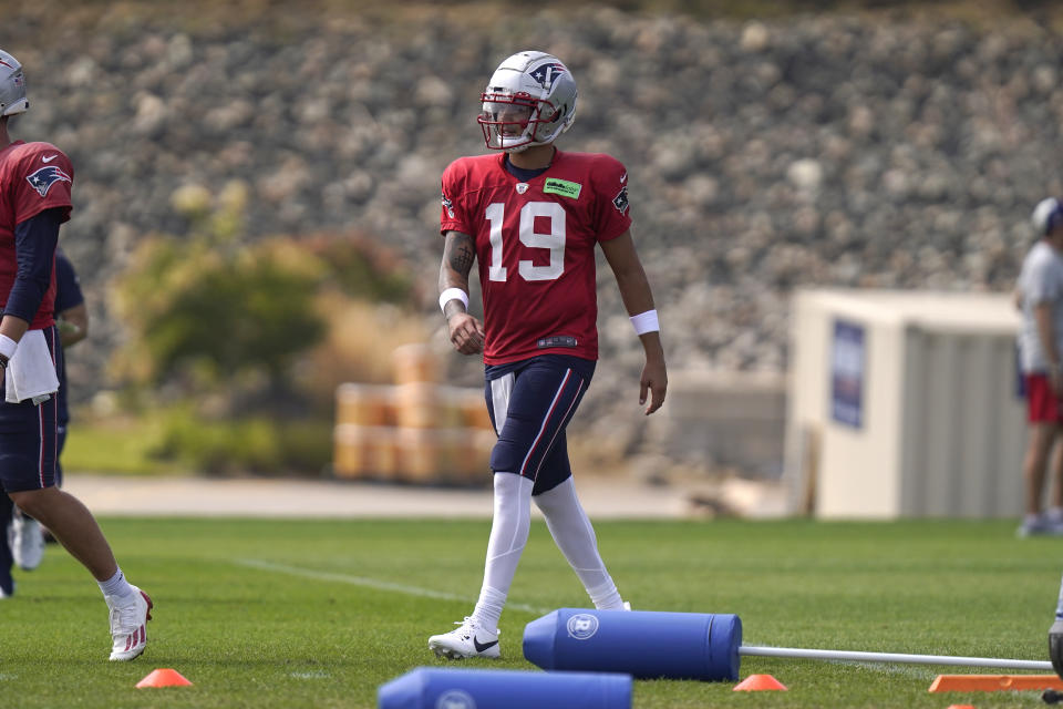 The Patriots placed quarterback Matt Corral on the exempt/left squad list Saturday. (AP Photo/Steven Senne)