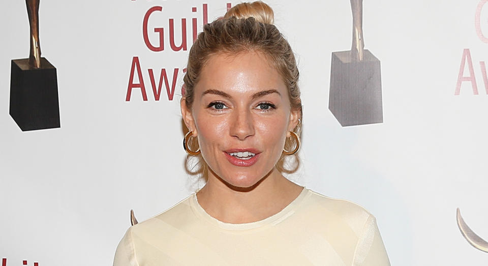 Sienna Miller turns to high street label Mango once again while in New York. (Getty Images)