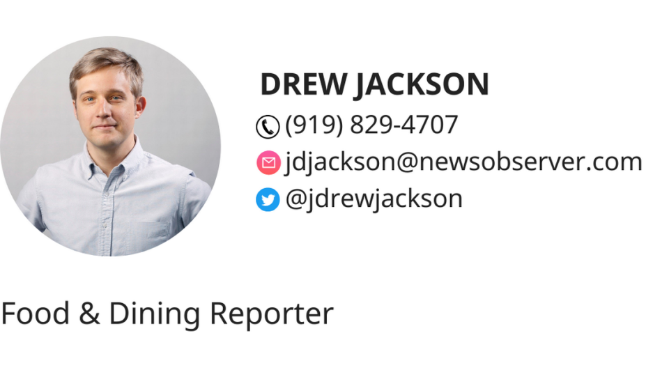 Drew Jackson writes about restaurants and dining for The News & Observer and The Herald-Sun, covering the food scene in the Triangle and North Carolina.