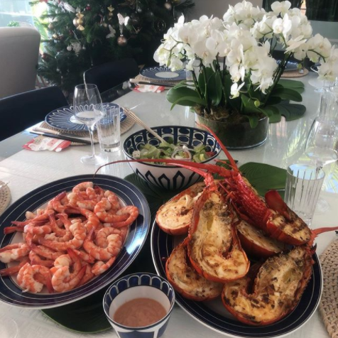 Roxy's a big fan of grilled prawns for lunch, as well as the salads from Chargrill Charlie's. Photo: Roxy Jacenko Instagram