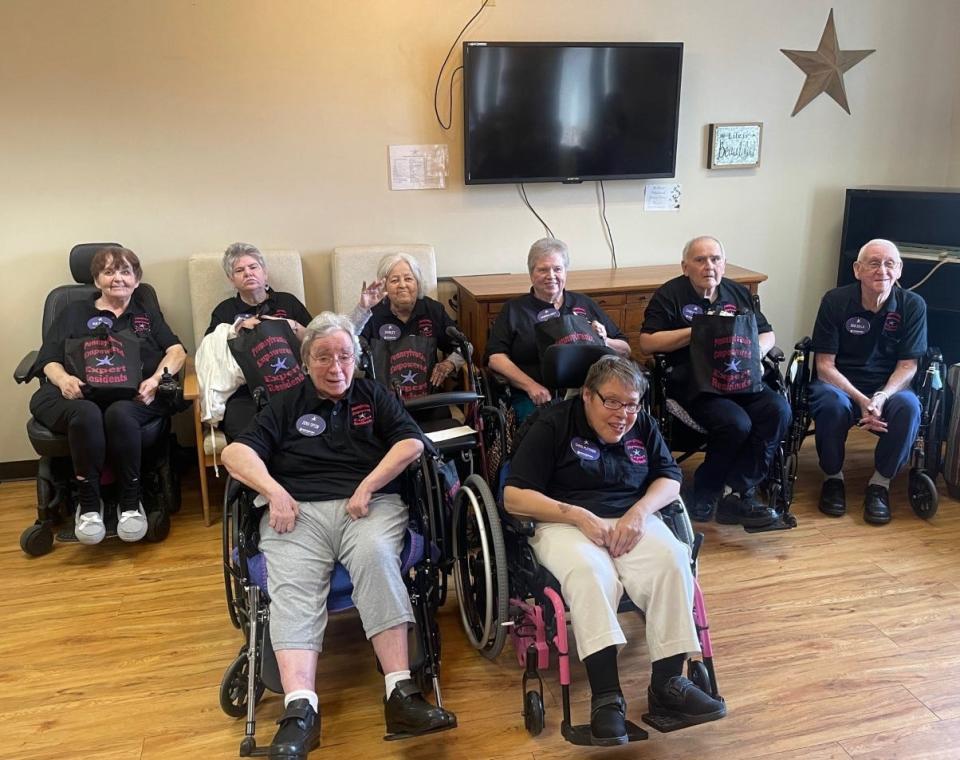 PEER program participants at The Patriot in Somerset sit for a group photo on their graduation day. From left, front row, are Dora Tipton and Carol Pletcher, and back row, Sue Kotok, Kristina Moore, Shirley Dwire, Sandra Hagy, Carey Brant and Bob Zolla.