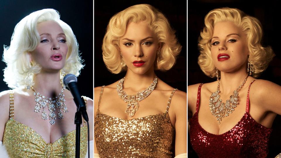 <p>In 2012, the three actresses each took their turn as Monroe in <em>Smash</em>, a series about the staging of a fictional Marilyn Monroe musical, appropriately named <em>Bombshell</em>. </p>