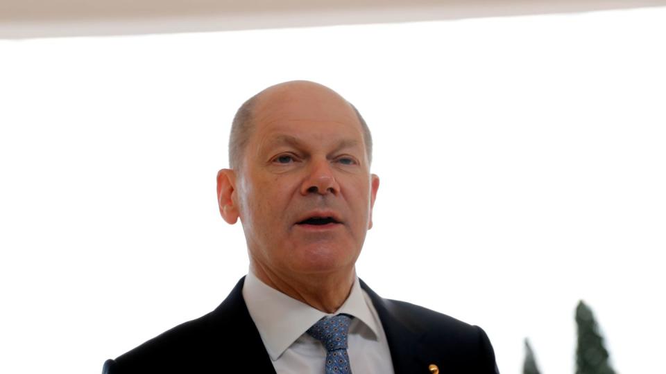 Bundesfinanzminister Olaf Scholz beim Treffen der Euro-Finanzminister in Lissabon.