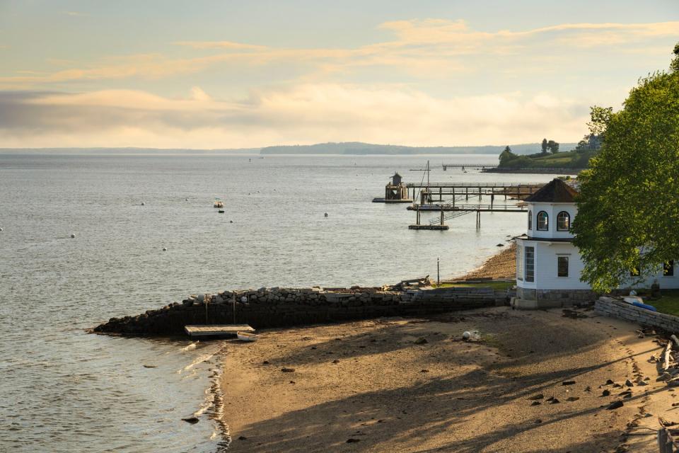 Beach and Waterfront in summer, Castine, Maine, New England, USA