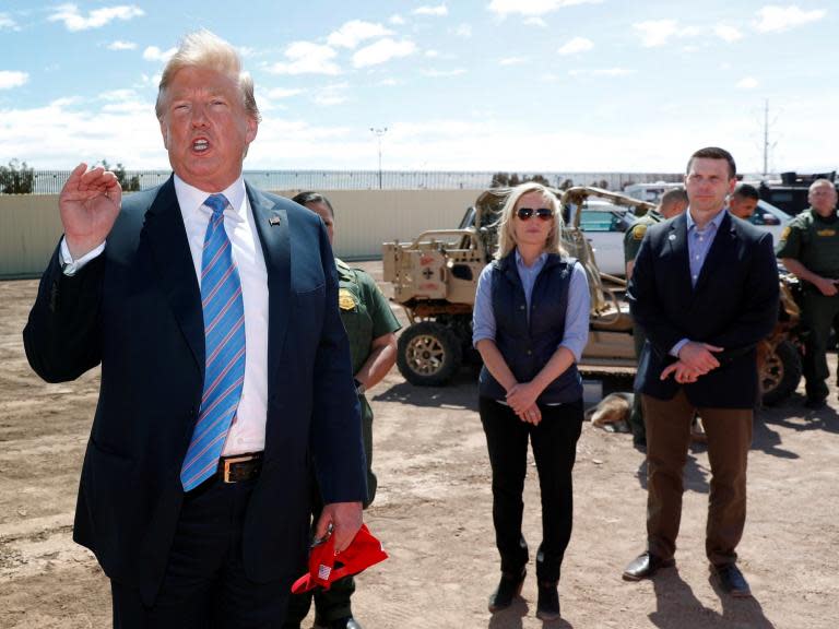 Donald Trump reportedly encouraged agents working at the US-Mexico border to deny asylum seekers entry, an action which would have violated US law.The president first discussed the idea during an Oval Office meeting on 21 March with senior administration officials.Those present included Kirstjen Nielsen, who was then secretary for Homeland Security and Pat Cipollone, the White House counsel, according to CNN.Mercedes Schlapp and Dan Scavino, the president’s advisers, were also present, as was Jared Kushner, Mr Trump’s son-in-law.Ms Nielsen told the president that barring asylum seekers from the US was against the law.The official discussed the issue with Mr Cipollone, who confirmed that she was correct.Under the Immigration and Naturalization Act, people arriving at the border “may apply for asylum”, a right which is reinforced under international law as the US is a signatory to the UN’s 1951 Refugee Convention.Mr Trump visited border agents in Calexico, a city in California on 5 April.“We’re full, our system’s full, our country’s full -- can’t come in!” he said during the visit.“Our country is full, what can you do?” We can’t handle any more, our country is full. Can’t come in, I’m sorry. It’s very simple.”CNN reported two sources said the president privately told border agents to deny asylum seekers entry to the US.They said he encouraged them to tell judges who objected to the idea that the US had no room for migrants, but that after Mr Trump departed, the border agents looked to their superiors for guidance.Officials told the agents to follow the law, adding that they were not being told to deny migrants entry and that if they did so, they would bear personal legal liability.Following the Oval Office meeting in March the president also ordered Ms Nielsen to close the border in the Texan city of El Paso.The official criticised the idea, which was eventually abandoned.It comes days after the president said "frankly, we should get rid of judges", during an extended attack on the country's asylum system.On Sunday the president announced Ms Nielsen would be leaving her post.During her tenure the 46-year-old became the face of some of the president’s most controversial immigration policies, including that of separating children from their parents at the border.In May 2018, it was reported that she drafted a resignation letter after Mr Trump berated her in front of other Cabinet secretaries over the situation at the border.Kevin McAleenan, the current US Customs and Border Protection Commissioner​, has been appointed Acting Secretary of Homeland Security following Ms Nielsen’s departure.