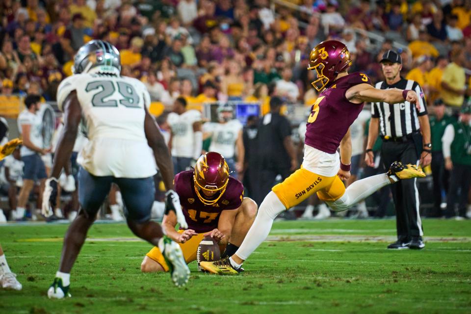 Carter Brown kicked for Arizona State last season in the Pac-12.