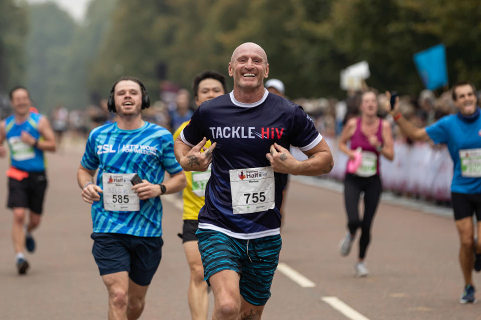 Gareth Thomas ran the Royal Parks half marathon for Tackle HIV