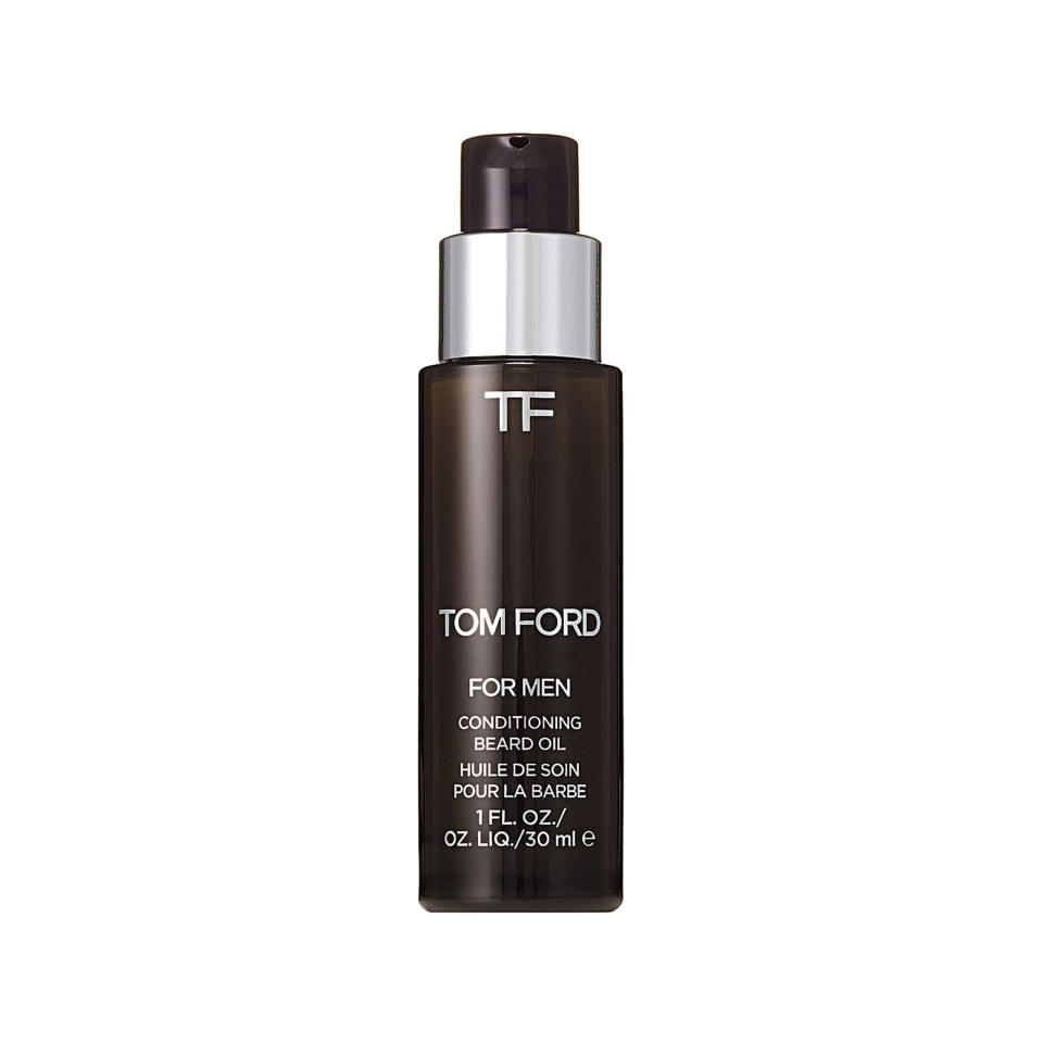 <p><span>A luxurious beard oil, like this one from Tom Ford, makes for a lovely Valentine's gift. It contains jojoba and almond oils as well as vitamin E to keep facial hair soft and nourished. </span></p><p><em>Tobacco Vanilla conditioning beard oil, £40, Tom Ford at <a rel="nofollow noopener" href="http://www.selfridges.com/GB/en/cat/tom-ford-tobacco-vanilla-conditioning-beard-oil-30ml_450-3001058-T3EY01/?cm_mmc=PLA-_-Google-_-Beauty-_-TOMFORD&ci_src=18615224&ci_sku=49224252&$$&_$ja=tsid:35948%7ccid:198793654%7cagid:10882064974%7ctid:aud-86331023623:pla-80210114494%7ccrid:40375183774%7cnw:g%7crnd:5696512791902435345%7cdvc:c%7cadp:1o2&gclid=CLDxzbSyrdECFQskaAodsu8Pdg" target="_blank" data-ylk="slk:Selfridges;elm:context_link;itc:0;sec:content-canvas" class="link ">Selfridges</a></em><br></p>